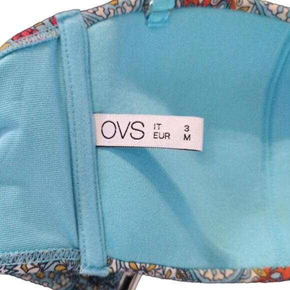OVS Blue Orange Mandala Bandeau Bikini Swim Top Size 36 B-D * Large - Picture 10 of 13